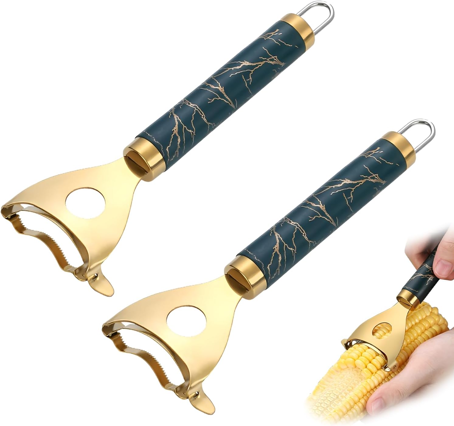 Long Handle Stainless Steel Corn Stripper | Handheld Corn Kernel Remover | Kitchen Multi-Functional Tool