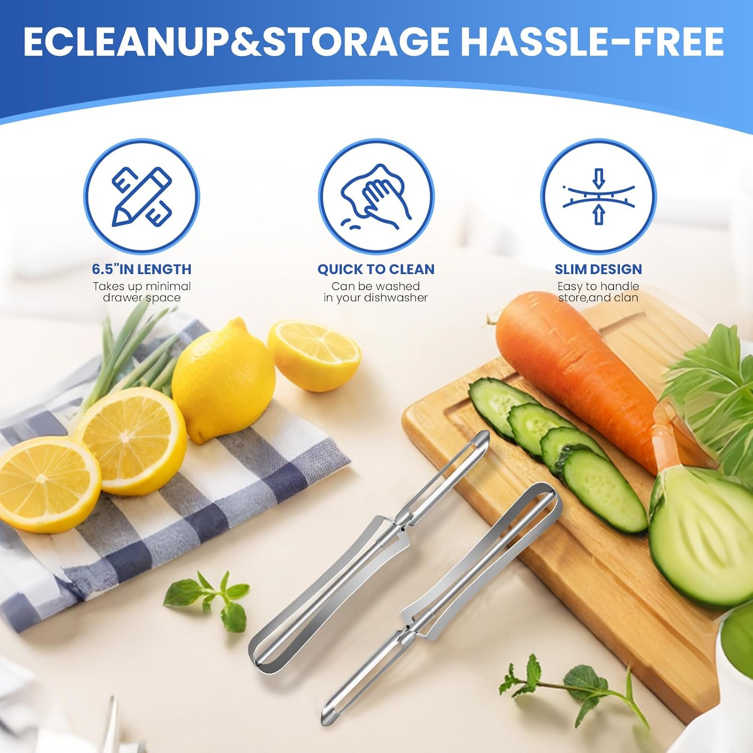 Stainless Steel Straight Handle Peeler | Fruit & Vegetable Peeler