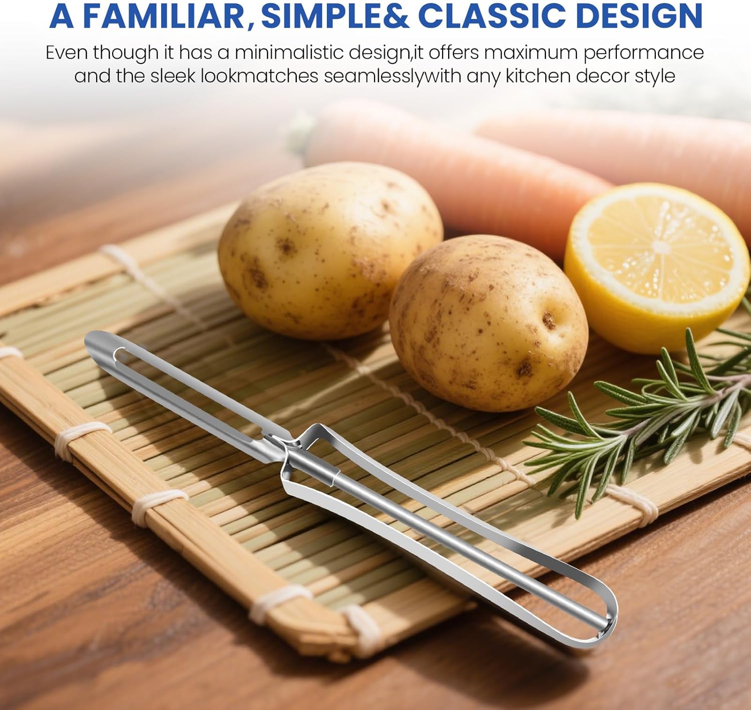 Stainless Steel Straight Handle Peeler | Fruit & Vegetable Peeler