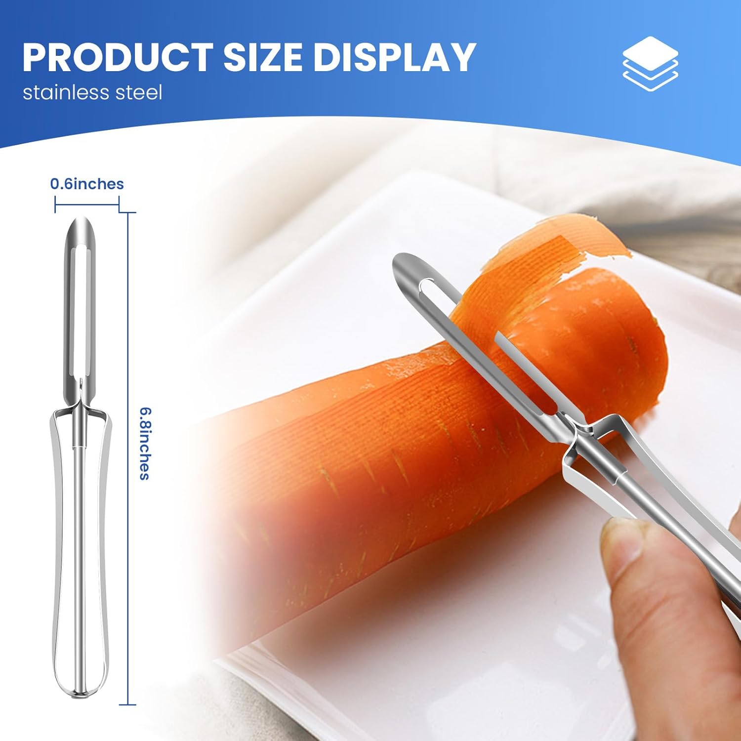 Stainless Steel Straight Handle Peeler | Fruit & Vegetable Peeler