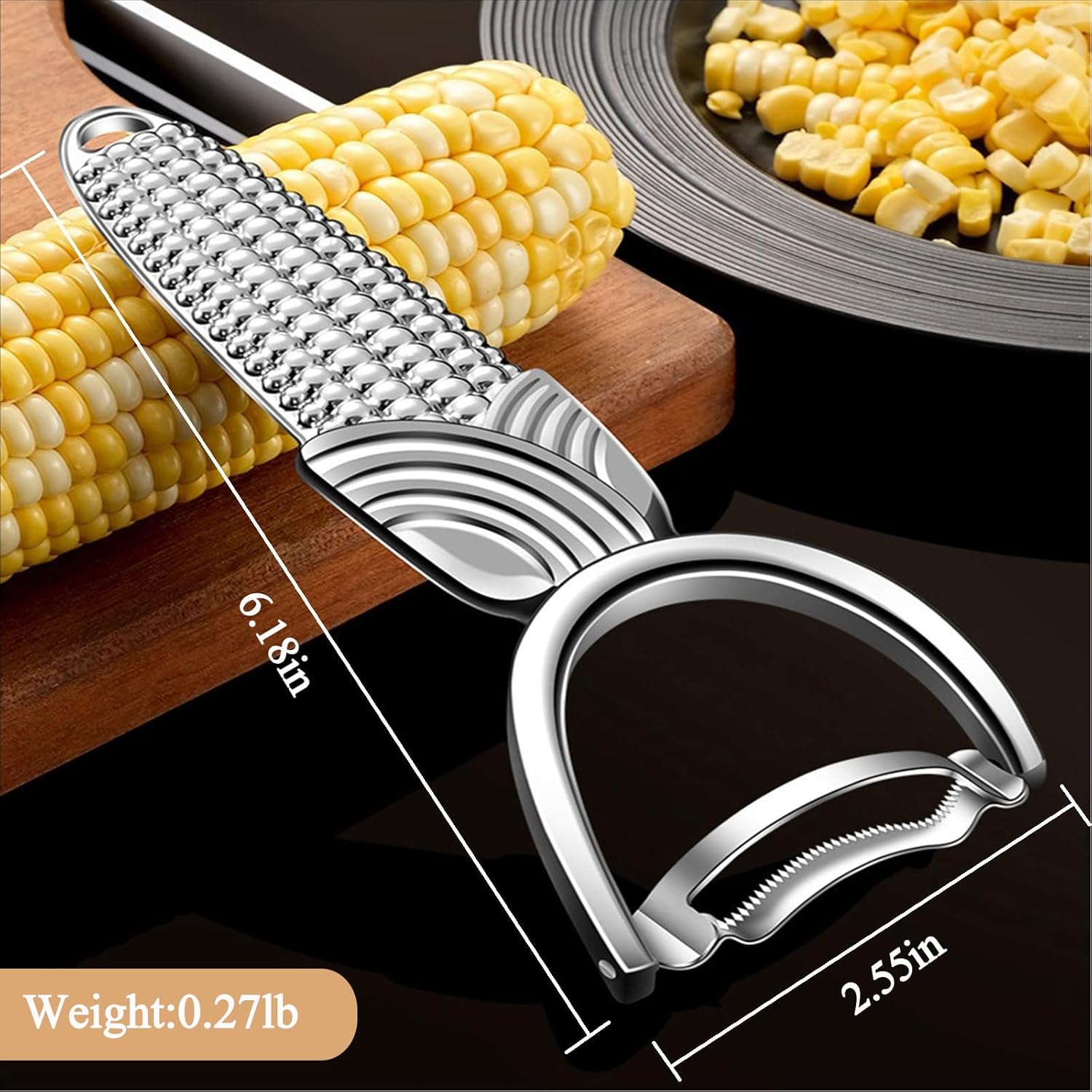 tainless Steel Corn Stripper | Handheld Corn Kernel Remover | Multi-Functional Kitchen Tool