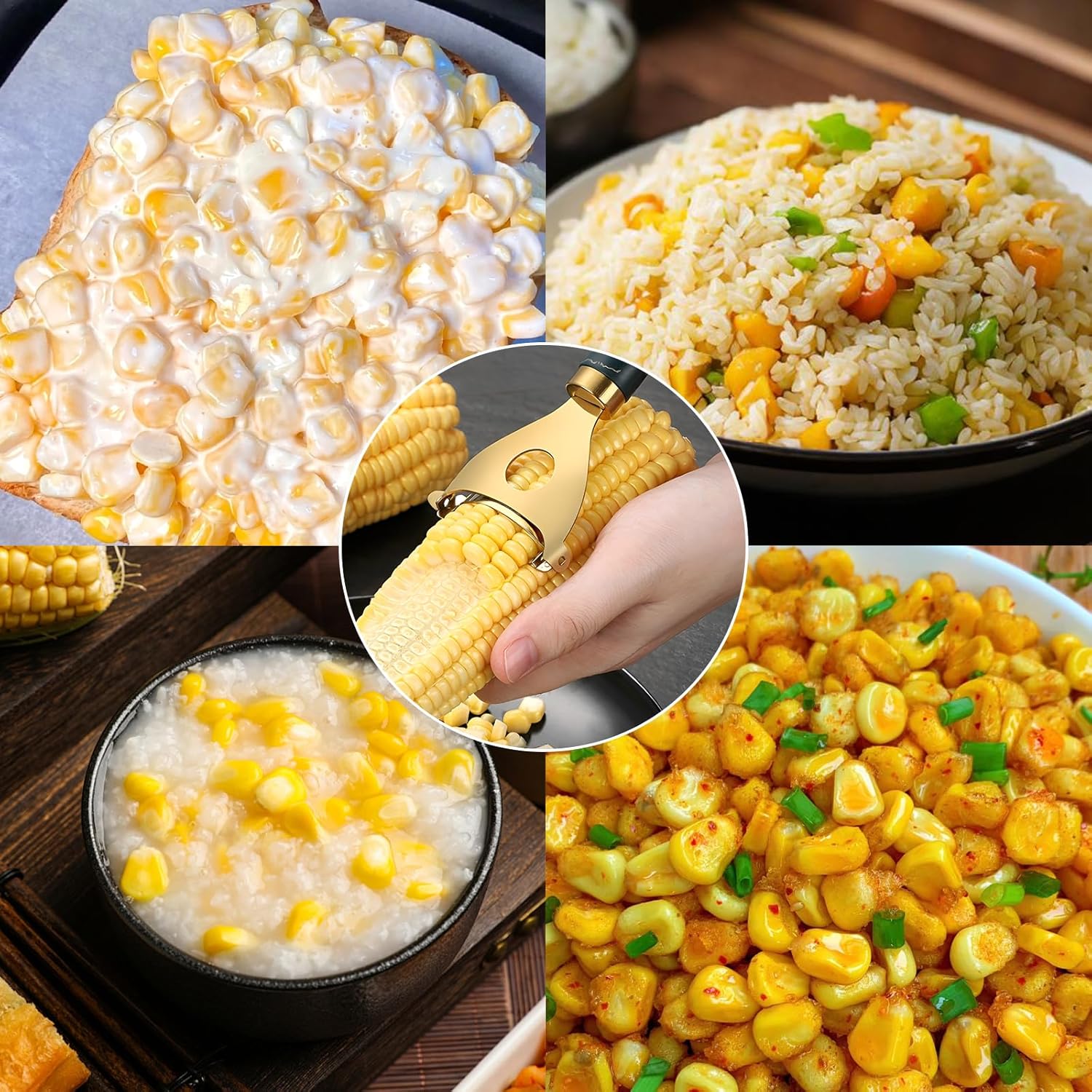 Long Handle Stainless Steel Corn Stripper | Handheld Corn Kernel Remover | Kitchen Multi-Functional Tool
