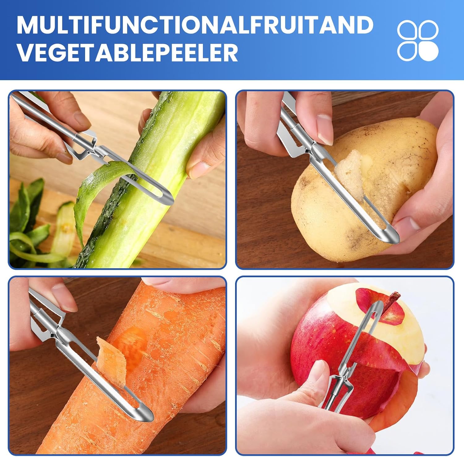 Stainless Steel Straight Handle Peeler | Fruit & Vegetable Peeler